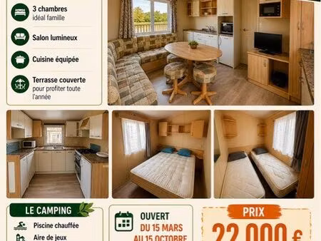 mobilhome 3 chambres terrasse couverte