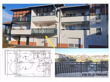 boucau  couronne boisée– t2 lumineux avec grand balcon  cave et parking