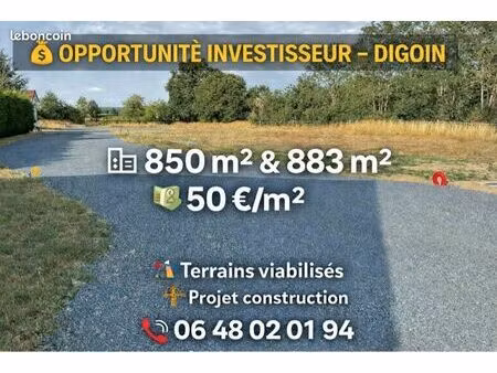 850 et 883 m2 terrains viabilisés à neuzy - digoin