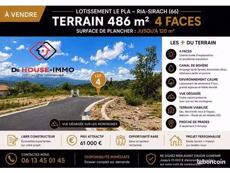 terrain 486 m² ria sirach