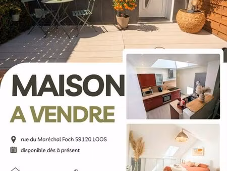 coup de coeur - maison 1930 rénovée + terrasse - loos foch