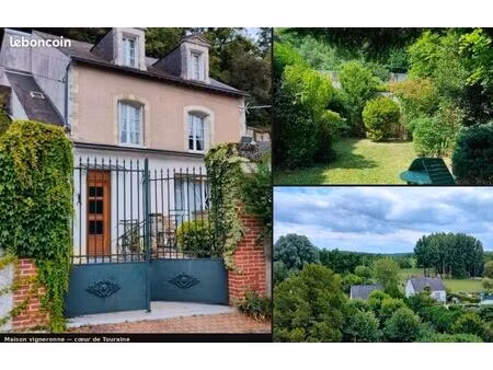 maison vigneronne 5 chambres • cave troglodyte et jardin • 4 km amboise