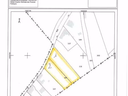 terrain 1100 m² estree blanche