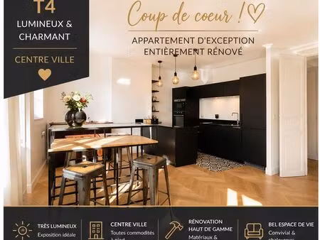 appartement 4 pièces 102m² - centre-ville chalon – rénové - calme
