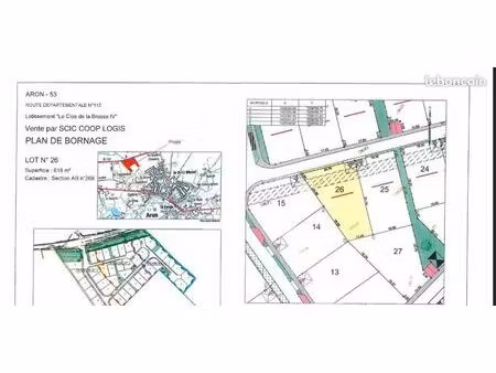 terrain 619 m² aron