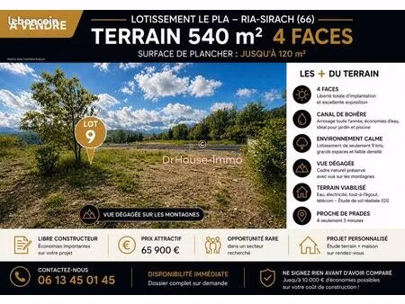 terrain 540 m² ria sirach