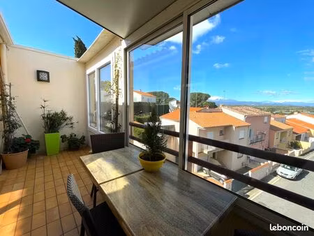 vente appartement 2 terrasses vue lac villeneuve de la raho 66180