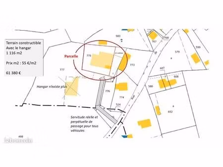 terrain constructible 1116 m² – le faouët (22)