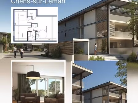 à louer : appartement t3 avec jardin – résidence haut de gamme à chens-sur-léman