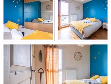 appartement t2 de 46 m² entièrement meublé  balcon  2 places de parking souterrain  canapé