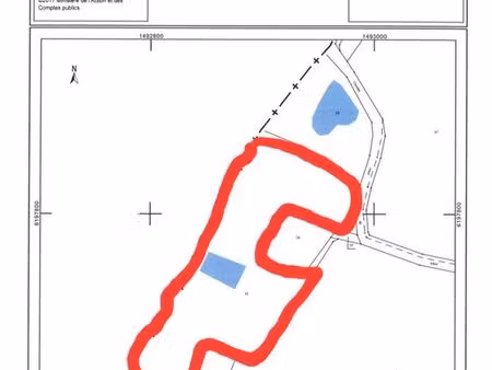 terrain de loisir avec étang