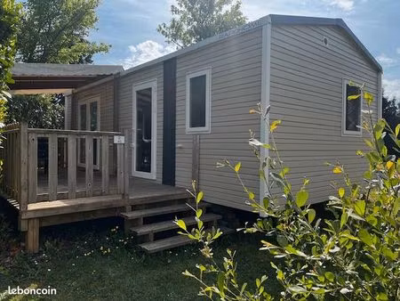 mobil-home climatisé avec terrasse – dordogne – camping familial