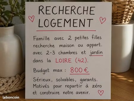 famille sérieuse recherche maison t3/t4 avec jardin – loire (42)