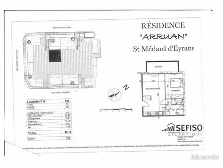 appartement 2 pièces 40 m²