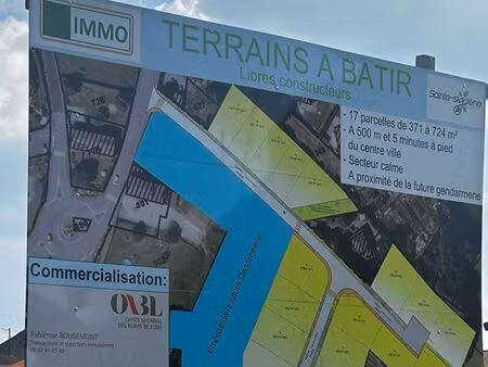 terrain constructible 725 m2 viabilise
