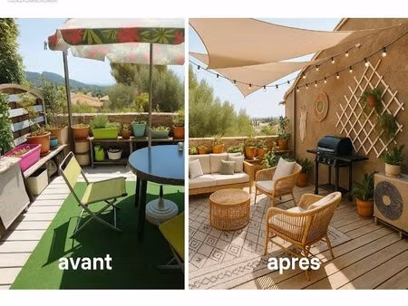 grand studio avec terrasse vue mer