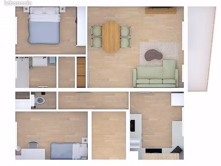 f3 meublé refait à neuf – balcon + parking