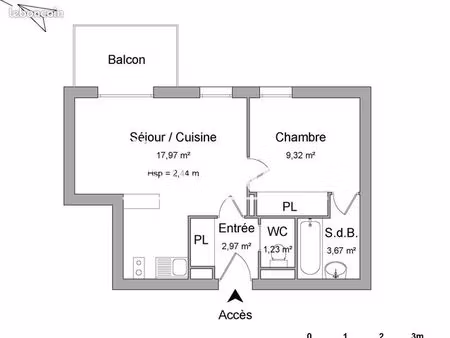 appartement 2 pièces 35 m²