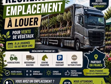 recherche emplacement à louer à la journée pour vente de végé