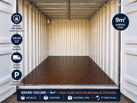 box / container 9m² sécurisé – accès camion – surveillance – fréjus