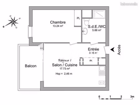 appartement 2 pièces 40 m²