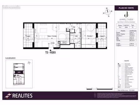 appartement 2 pièces 53 m²