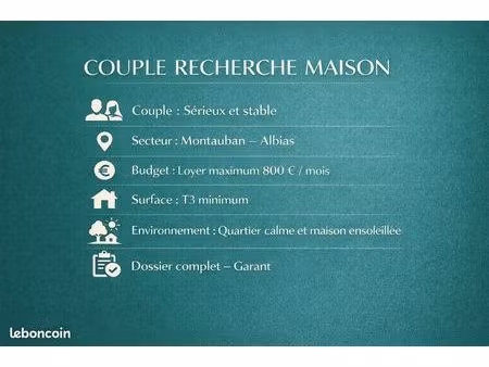 recherche maison t3 minimum montauban albias et les environs