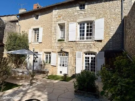 maison en pierre de 1765 - 228m2 - jardin 1397 m2 - dépendances - plein centre chauvigny