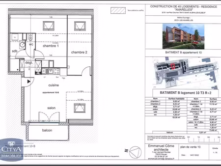 appartement à louer 3 pièces 53.26 m² - maromme (76) - 660€