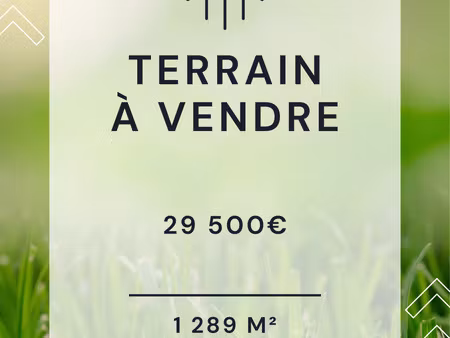 vente terrain à bâtir 1 289 m²