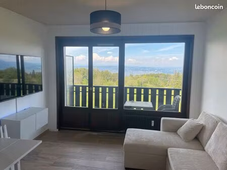 studio meublé 21 m² avec balcon vue suisse – thollon-les-mémises