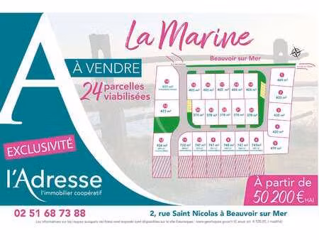 vente terrain à beauvoir-sur-mer (85230) : à vendre / 469m² beauvoir-sur-mer
