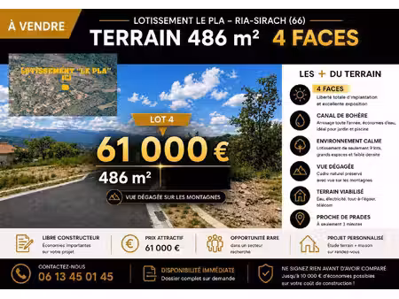 terrain constructible neuf à vendre