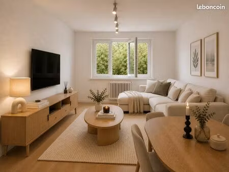appartement t2 meublé 47 m² – vue parc sans vis a vis –cave et parking privatif