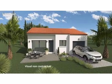 maison neuve 3 chambres de plain-pied avec garage et terrain viabilisé de 503 m² à bizanet