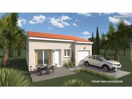 maison plain-pied 70 m² avec garage sur terrain viabilisé de 248 m² à coursan
