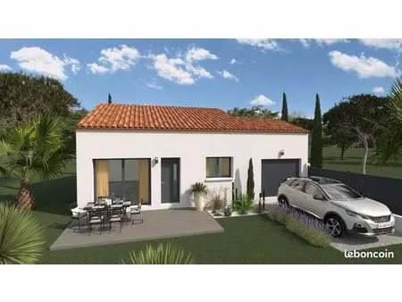maison neuve plain-pied 85 m² avec 3 chambres et garage sur terrain viabilisé