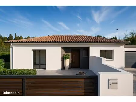 maison contemporaine plain-pied 90 m² avec 3 chambres et garage sur terrain viabilisé de 4