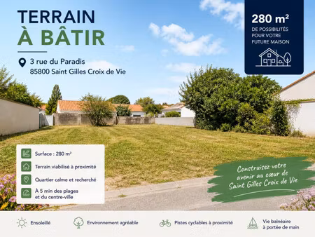 vente terrain saint gilles croix de vie  205 000€ vendée pays de la loire n°