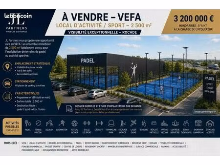 local commercial 2 500 m²