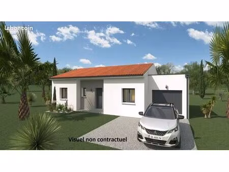 maison plain-pied 82 m² avec 3 chambres et garage sur terrain viabilisé de 300 m²
