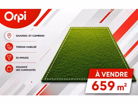 terrain narrosse m² t- à vendre  65 310 €