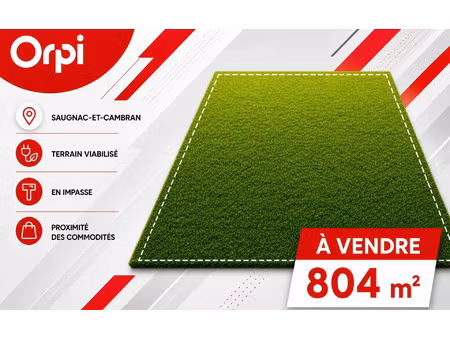 terrain narrosse m² t- à vendre  78 360 €
