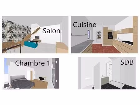 investisseurs - maison de bourg 83 m²  cour privée  travaux  rendement locatif +7% - la pa