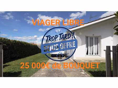 viager libre loué - rentabilité immédiate - maison t4 plain-p