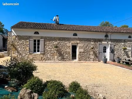 maison pierre 160 m² - 3 ch + bureau - jardin - calme - noaillan/villandraut