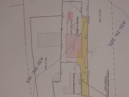 vends terrain à bâtir 737 m2