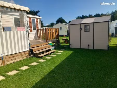 mobil-home 30 m² – 2 ch – camping le littoral (ambon) – proche mer