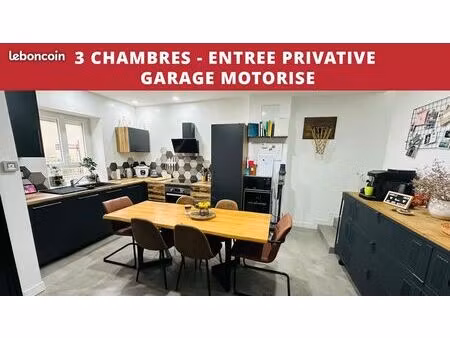 appartement 82 m² – 3 chambres – entrée privative + garage – faibles charges