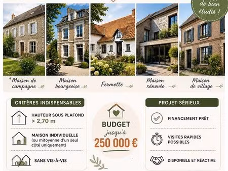 recherche maison : hauteur sous plafond >2.70m